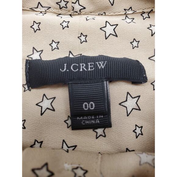 Women's J. Crew Silky Feel Star Collarless Button Down Blouse | Size 00 - Picture 6 of 6